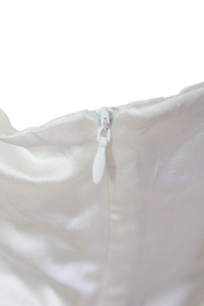 Viktoria Cham Womens Maxi Satin Slip Dress White Sleeveless Designer Size S