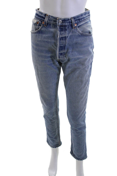 Re/Done Unisex Cropped Ankle Jeans Blue 90s Mid Rise Size 26