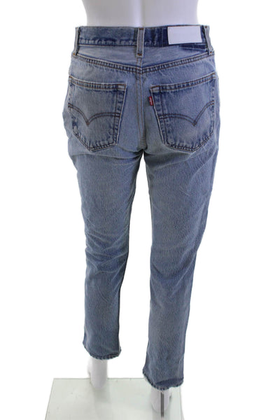 Re/Done Unisex Cropped Ankle Jeans Blue 90s Mid Rise Size 26