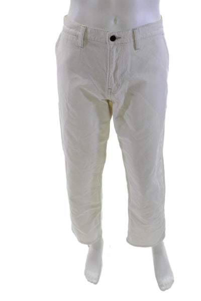 Vince Mens Cropped Carpenter Pants White 100% Cotton Size 34