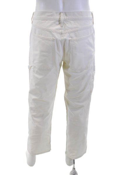 Vince Mens Cropped Carpenter Pants White 100% Cotton Size 34