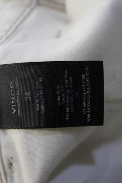 Vince Mens Cropped Carpenter Pants White 100% Cotton Size 34
