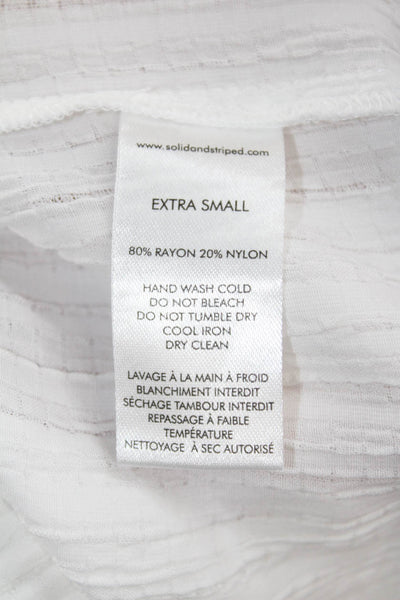 Solid & Striped Womens Cropped Pants White Rayon Nylon Size XS