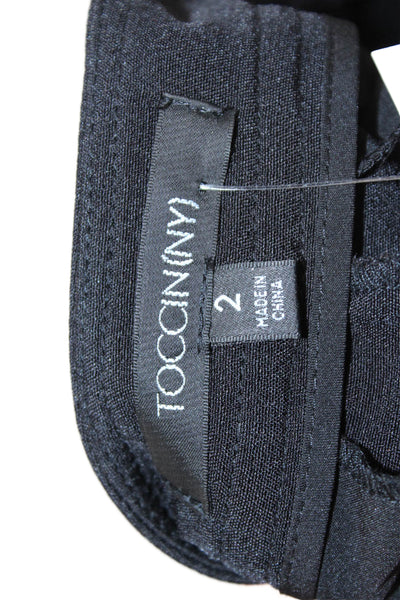 Toccin Unisex Black Solid Polyester Blend Button Shorts Size 2