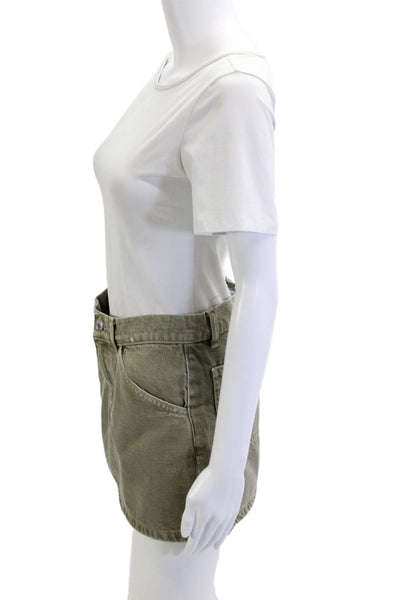 MNG Womens Mini Cargo Skirt Green Cotton Size S