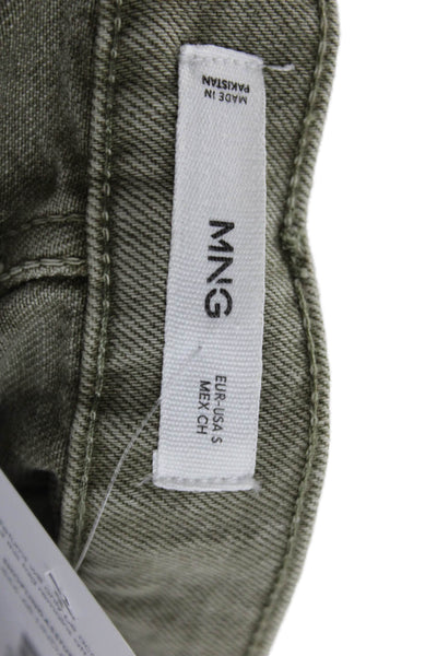 MNG Womens Mini Cargo Skirt Green Cotton Size S