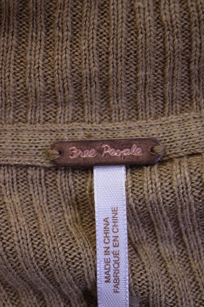 Free People Womens Boho Striped Button Cardigan Brown Long Sleeve Size XS