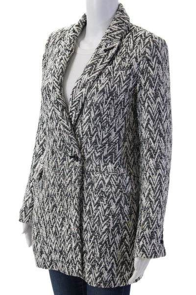 Banana Republic Womens Black Herringbone Button Blazer Size XS