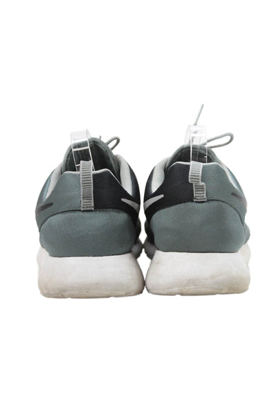 Nike Mens Lace Up Side Logo Knit Low Top Running Sneakers Green Size 12