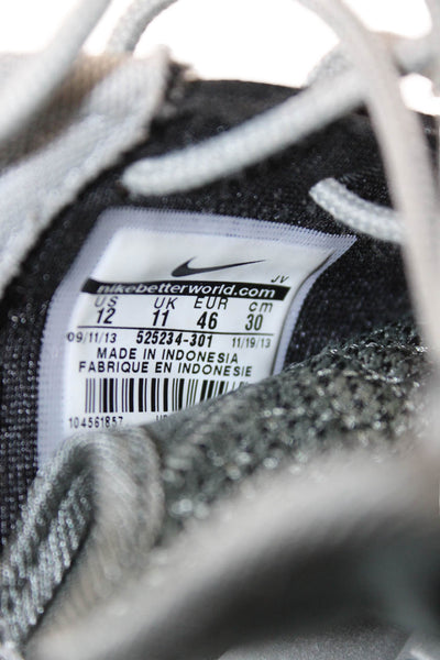 Nike Mens Lace Up Side Logo Knit Low Top Running Sneakers Green Size 12