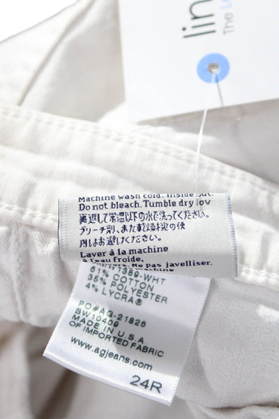 AG Adriano Goldschmied Women White Mid Rise Ankle Skinny Jeans Size 24