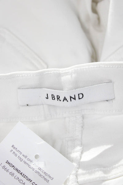 J Brand Womens White Ankle Cropped Pants Mid Rise Button Closure Size 24
