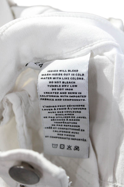 J Brand Womens White Ankle Cropped Pants Mid Rise Button Closure Size 24