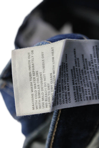 L'Agence Women Cropped Straight Dark Blue Jeans Mid Rise Size 30