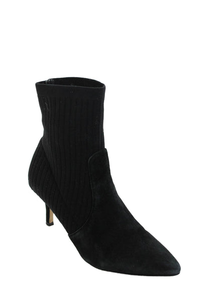 Marc Fisher Womens Pointed Toe Low Heel Sock Booties Black Size 6