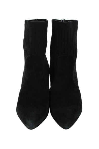 Marc Fisher Womens Pointed Toe Low Heel Sock Booties Black Size 6