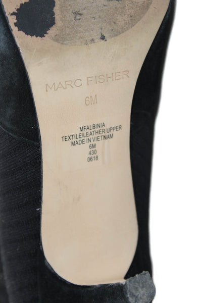 Marc Fisher Womens Pointed Toe Low Heel Sock Booties Black Size 6