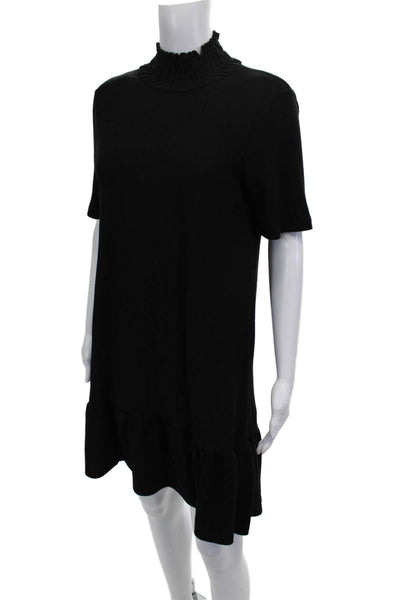 Zara Womens Short Sleeve Black Shift Sweater Dress Size M