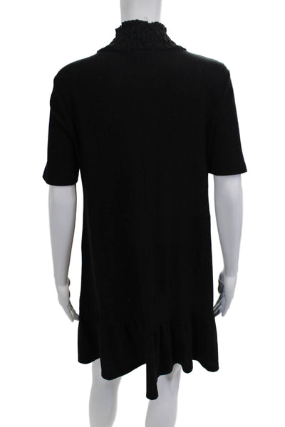 Zara Womens Short Sleeve Black Shift Sweater Dress Size M