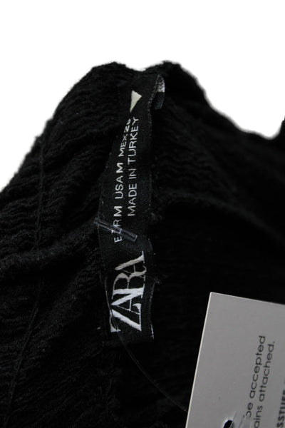 Zara Womens Short Sleeve Black Shift Sweater Dress Size M