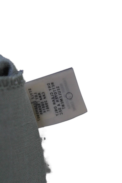 Elie Tahari Unisex Chino Shorts Green Buckle Linen Blend Size 4