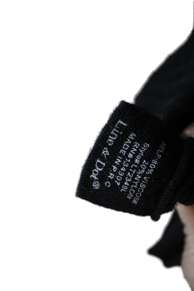Line + Dot Women Black Mock Neck Pullover Sweater Long Sleeve Size S