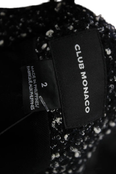Club Monaco Women Black Zip Crew Neck Classic Jacket Size 2