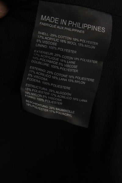 Club Monaco Women Black Zip Crew Neck Classic Jacket Size 2