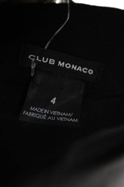 Club Monaco Women Straight Pencil Skirt Black Wool Blend Short Size 4