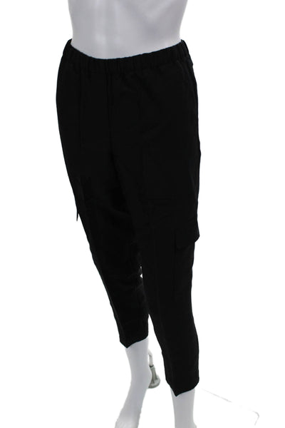 Babaton Unisex Cropped Cargo Ankle Pants Black 67% Viscose 33% Linen Size 0