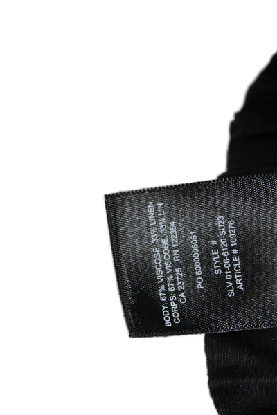 Babaton Unisex Cropped Cargo Ankle Pants Black 67% Viscose 33% Linen Size 0