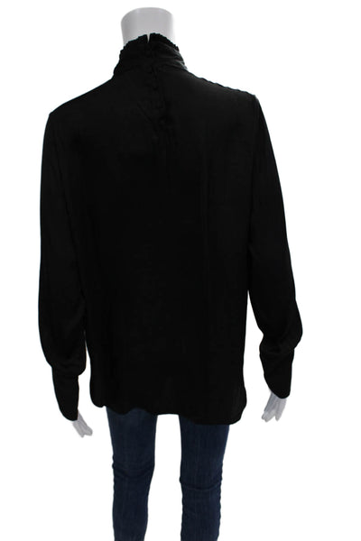 Zara Woman Women Black High Neck Long Sleeve Blouse Size XS