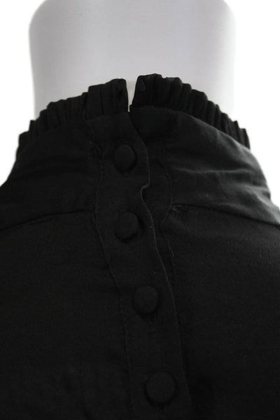 Zara Woman Women Black High Neck Long Sleeve Blouse Size XS