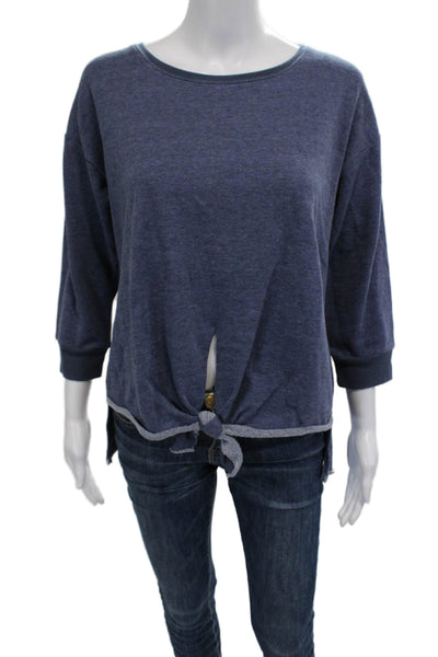 525 America Women Basic Round Neck 3/4 Sleeve T-Shirt Dark Blue Size M