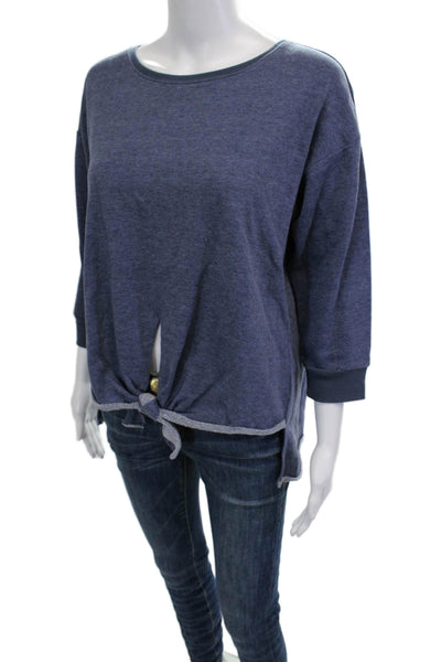 525 America Women Basic Round Neck 3/4 Sleeve T-Shirt Dark Blue Size M