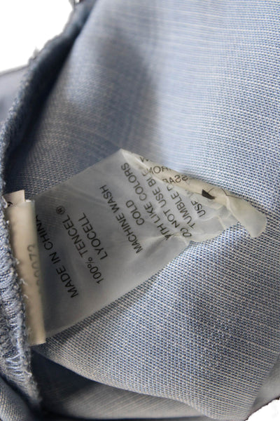 Two by Vince Camuto Women Light Blue Boho Button Up Blouse Size S