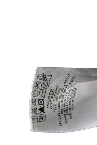 Love Moschino Women Black Viscose Collared Button Up Blouse Long Sleeve Size 8