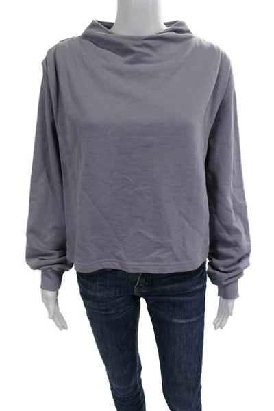 Zara Womens Pullover Sweatshirt Gray Mock Neck Long Sleeve Cotton Size M