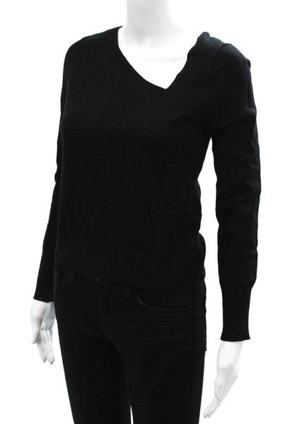 Z Supply Women Black V-Neck Pullover Sweater Long Sleeve Size S