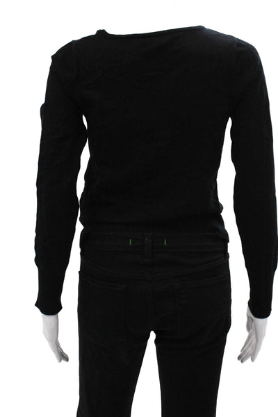 Z Supply Women Black V-Neck Pullover Sweater Long Sleeve Size S