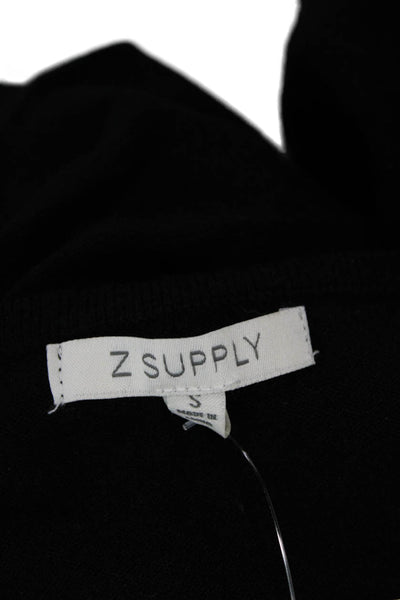 Z Supply Women Black V-Neck Pullover Sweater Long Sleeve Size S