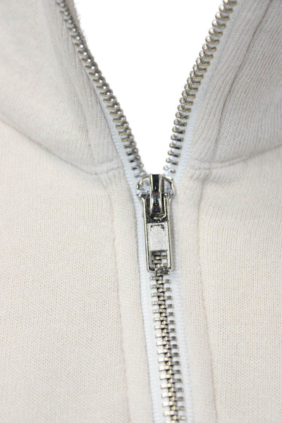 Wildfox Womens Pullover Beige Mock Neck Zip 90s Size S