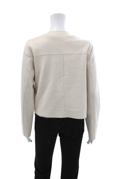 Zara Womens Beige Military Jacket Snap Closure Long Sleeve Size XS