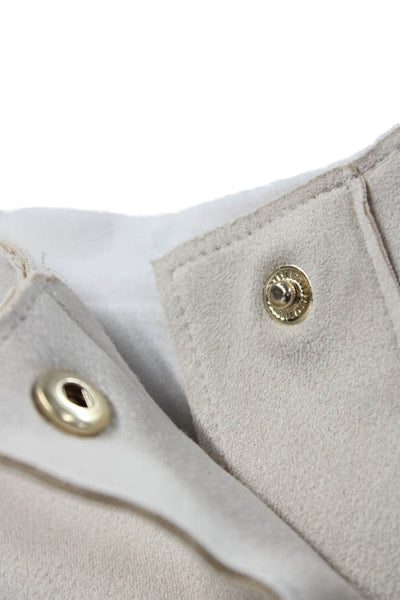 Zara Womens Beige Military Jacket Snap Closure Long Sleeve Size XS