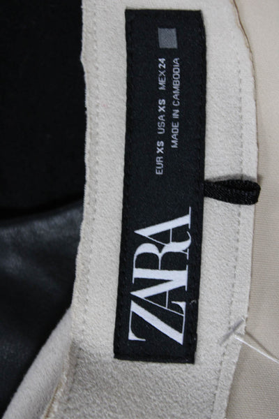 Zara Womens Beige Military Jacket Snap Closure Long Sleeve Size XS