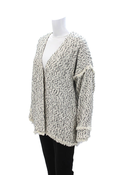 Hatch Unisex Beige Polka Dot Cardigan V Neck Long Sleeve Bohemian Size One Size