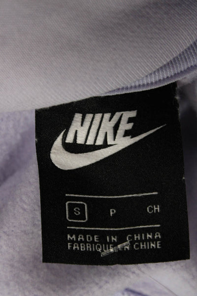 Nike Womens Pullover Hoodie Purple Drawstring Quotes Size S