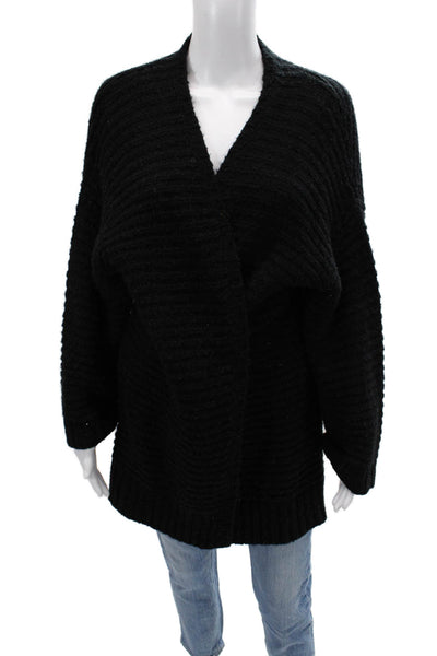 Amuse Society Unisex Black V-Neck Cardigan Long Sleeve Size XS