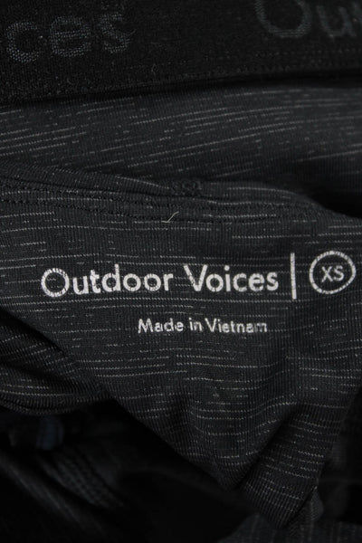 Outdoor Voices Womens Scoop Neck Stretch Knit Sports Bra Gray Size XS