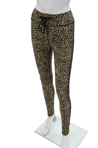 The Upside Women Ankle Jogger Leggings Beige Animal Print Polyamide Size 4